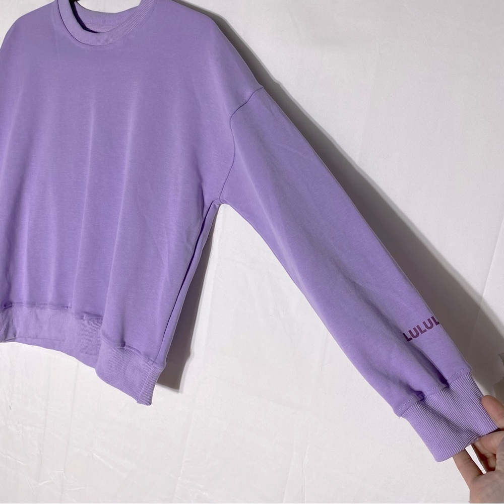 Lululemon Athletica Lilac Smoke Perfectly Oversized Crew Neck Sweatshirt S - Picture 8 of 14